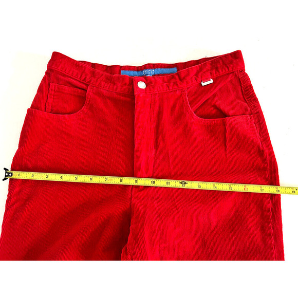 Escada | Sport Women's Red Straight Leg Corduroy Pants Size 40 - Picture 7 of 11
